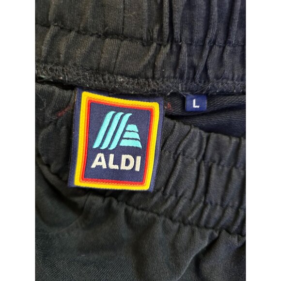 Aldi Black Joggers Rainbow Side Stripes Elastic Waist Comfy boho cottagecore - Picture 5 of 7